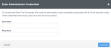 Screenshot of the Enter Administration Credentials dialog box.